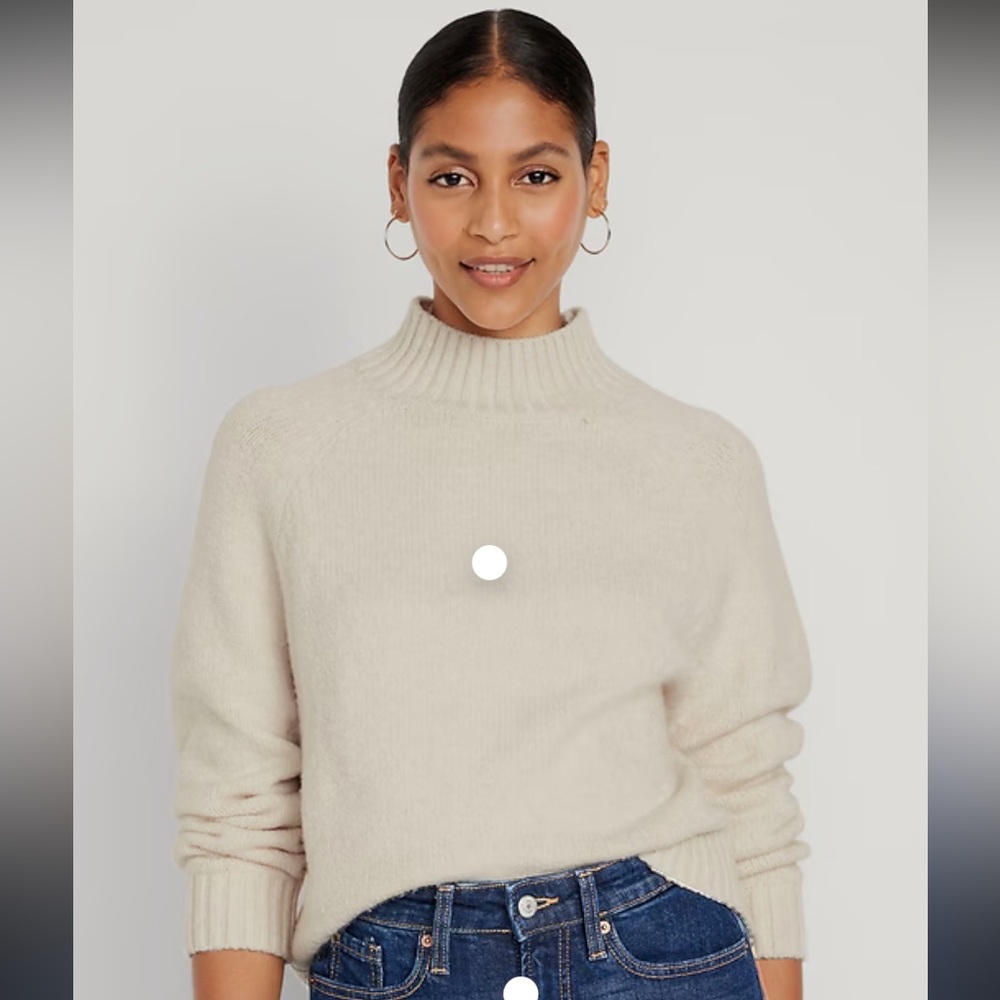 Old Navy Mock-neck Crop Sweater (Beige)